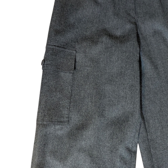Vtg Talbots Gray Trousers 100% Wool Cargo Pockets Quiet Luxury Trousers W27 Sz 6 - Picture 4 of 9